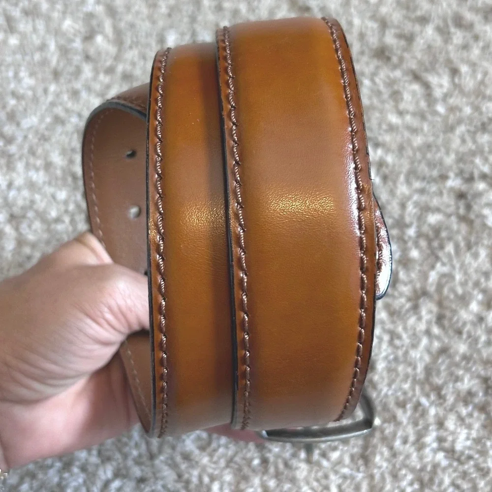 Joseph Abboud Mens Brown Leather Belt Made in Italy Size 32 13014-262
